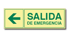 SALIDA EMERGENCIA CON FLECHA (FOTOLUMINISCENTE)