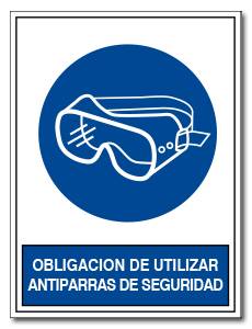 OBLIGACION DE UTILIZAR ANTIPARRAS DE SEGURIDAD