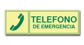 TELEFONO DE EMERGENCIA (FOTOLUMINISCENTE)