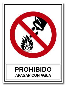 PROHIBIDO APAGAR CON AGUA