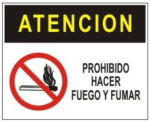 Prohibido hacer fuego y fumar